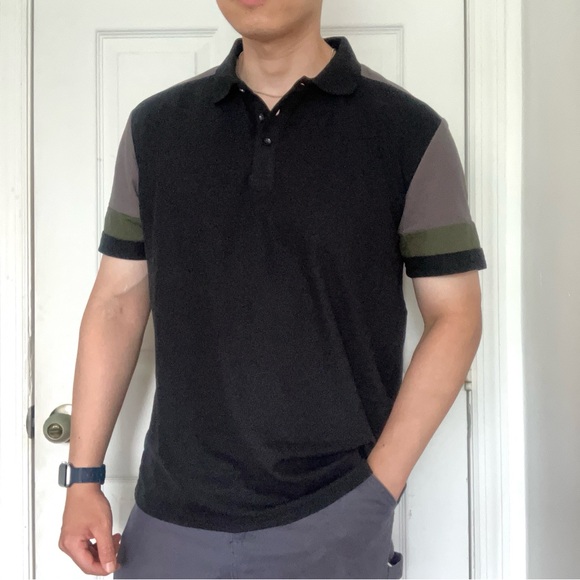 NEW GXXH Stylish Black Polo Shirt Short Sleeve - Picture 3 of 8